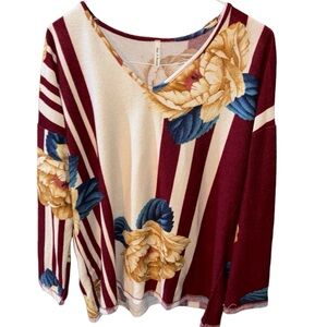 Now N Forever Floral Stripe Tunic